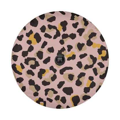 Pink Leopard Spare Tire Cover, Animal Cheetah Print Backup Camera Hole Unique Back Extra Wheel Cars RV Men Women Girls Trailer Campers