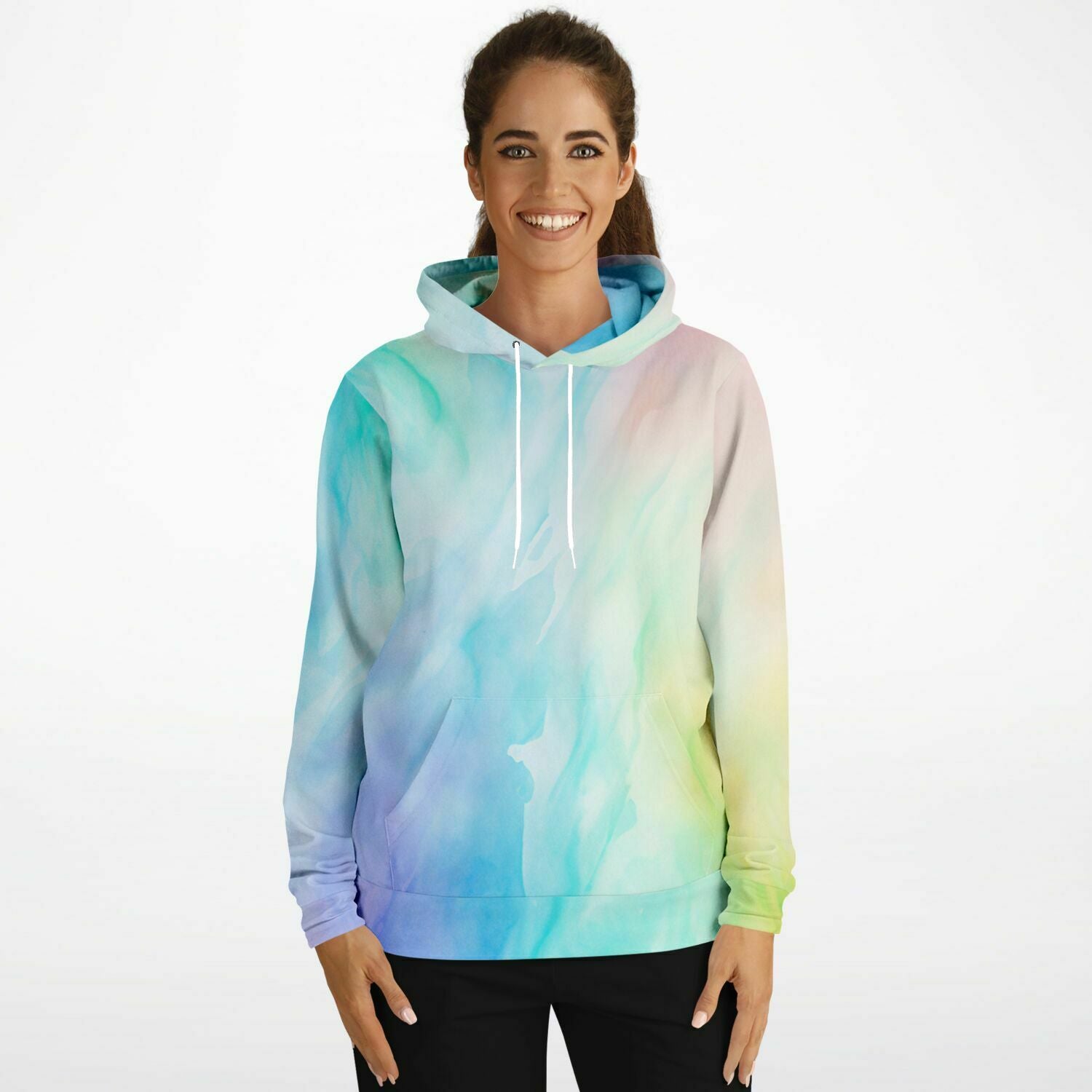 Green and blue tie dye online hoodie