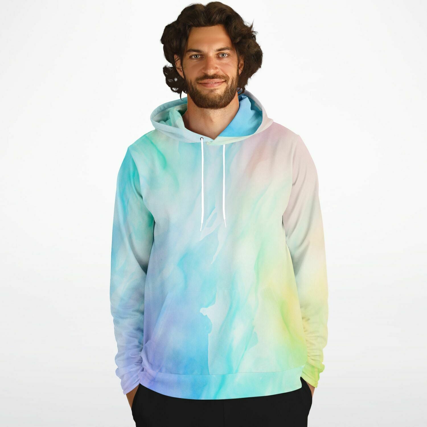 Blue and green tie dye hoodie hot sale