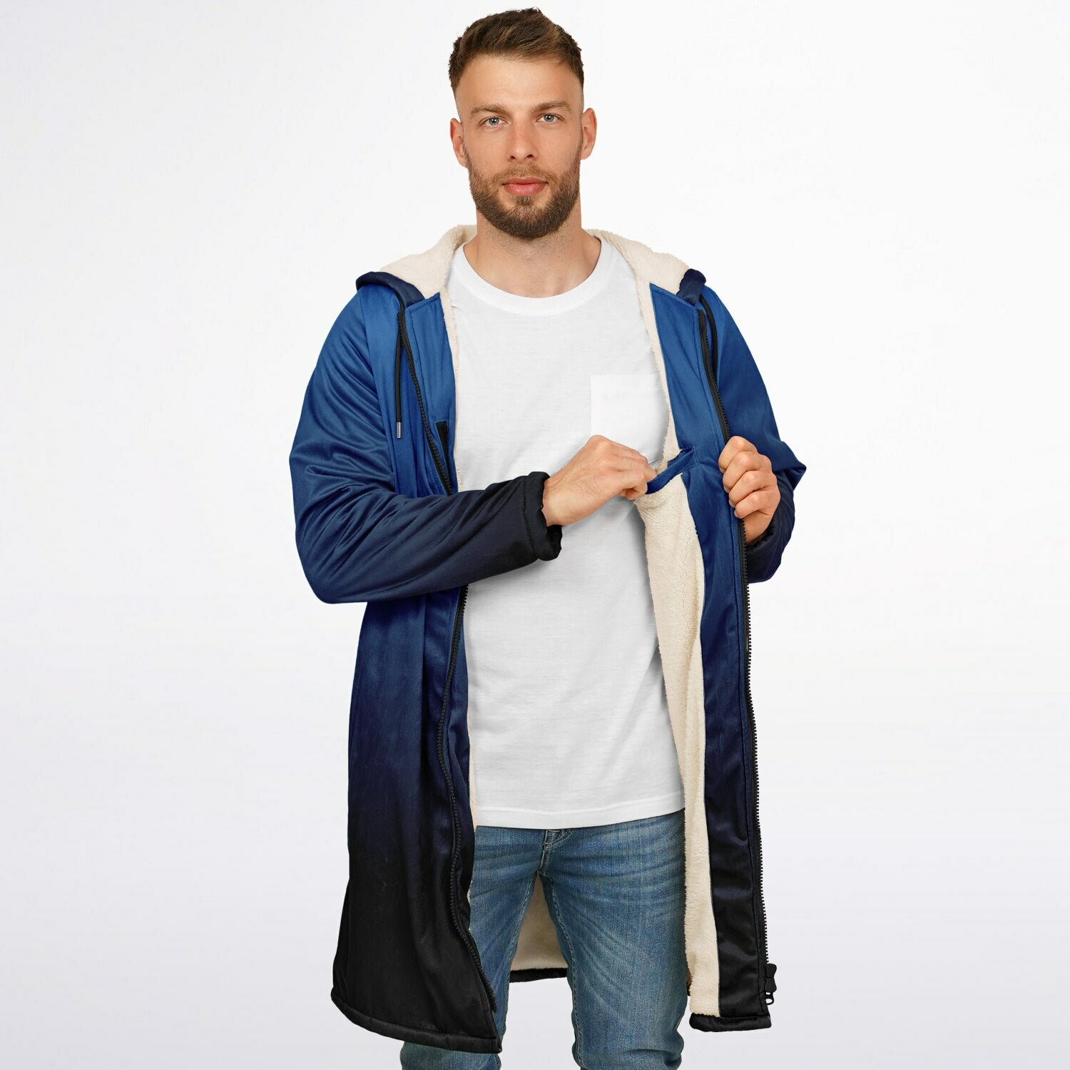 Blue Lighting 2024 Hooded Cloak with Pockets