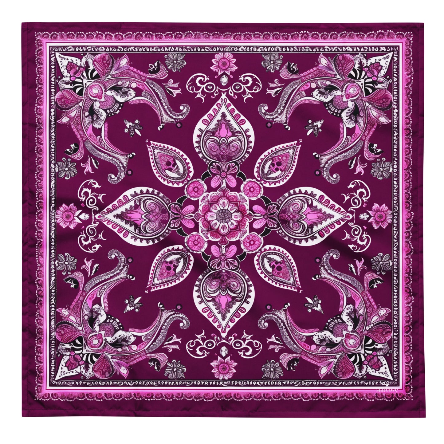 Purple Pink Bandana Headband Scarf, Paisley Women Men Female Ladies Hair Male Dog Neck Head Kerchief Printed Designer