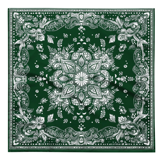 Green White Bandana Headband Scarf, Women Men Female Ladies Hair Male Dog Neck Head Kerchief Printed Designer Cooling