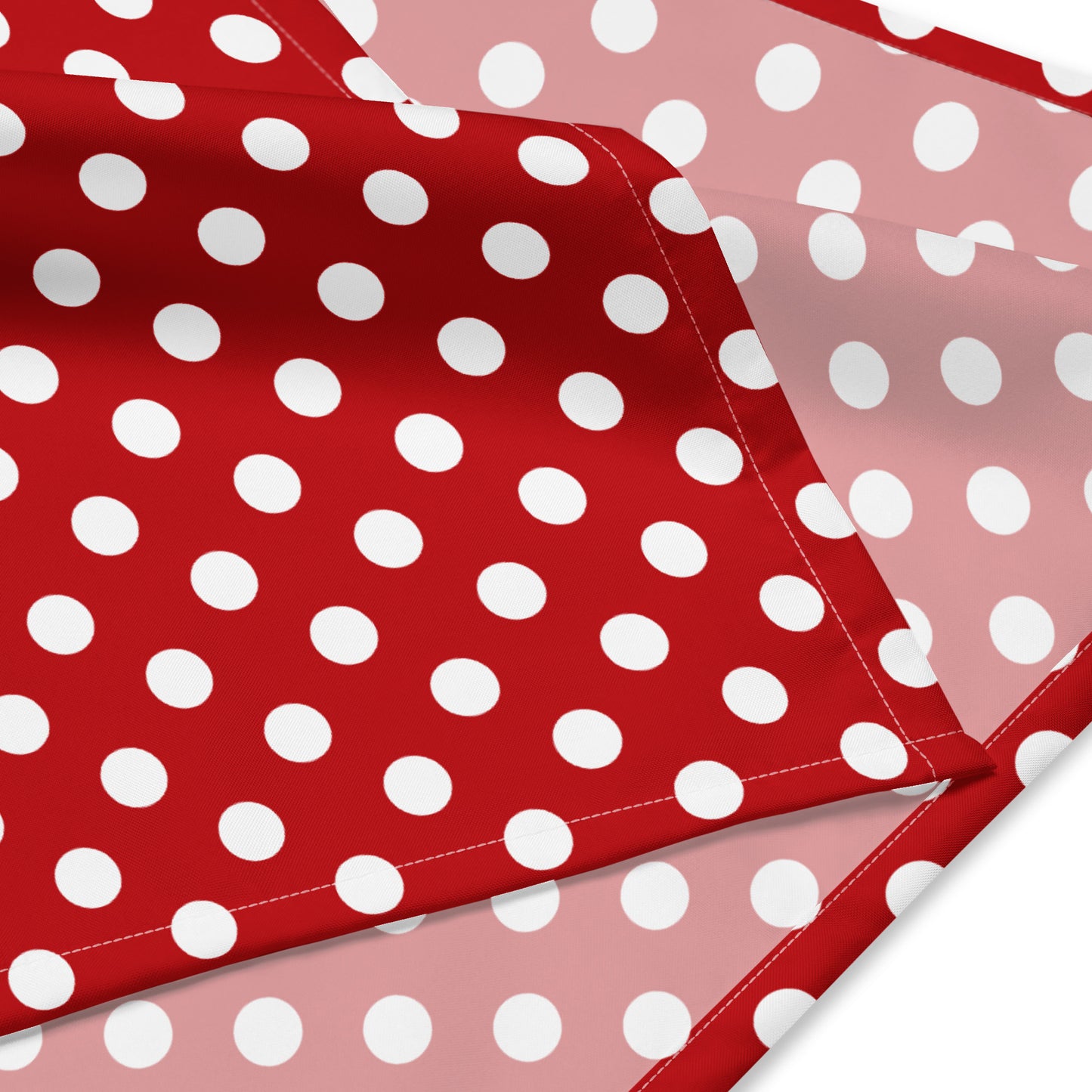 Red White Polka Dots Bandana Headband Scarf, Women Men Female Ladies Hair Male Dog Neck Head Kerchief Printed Designer Cooling Small Large