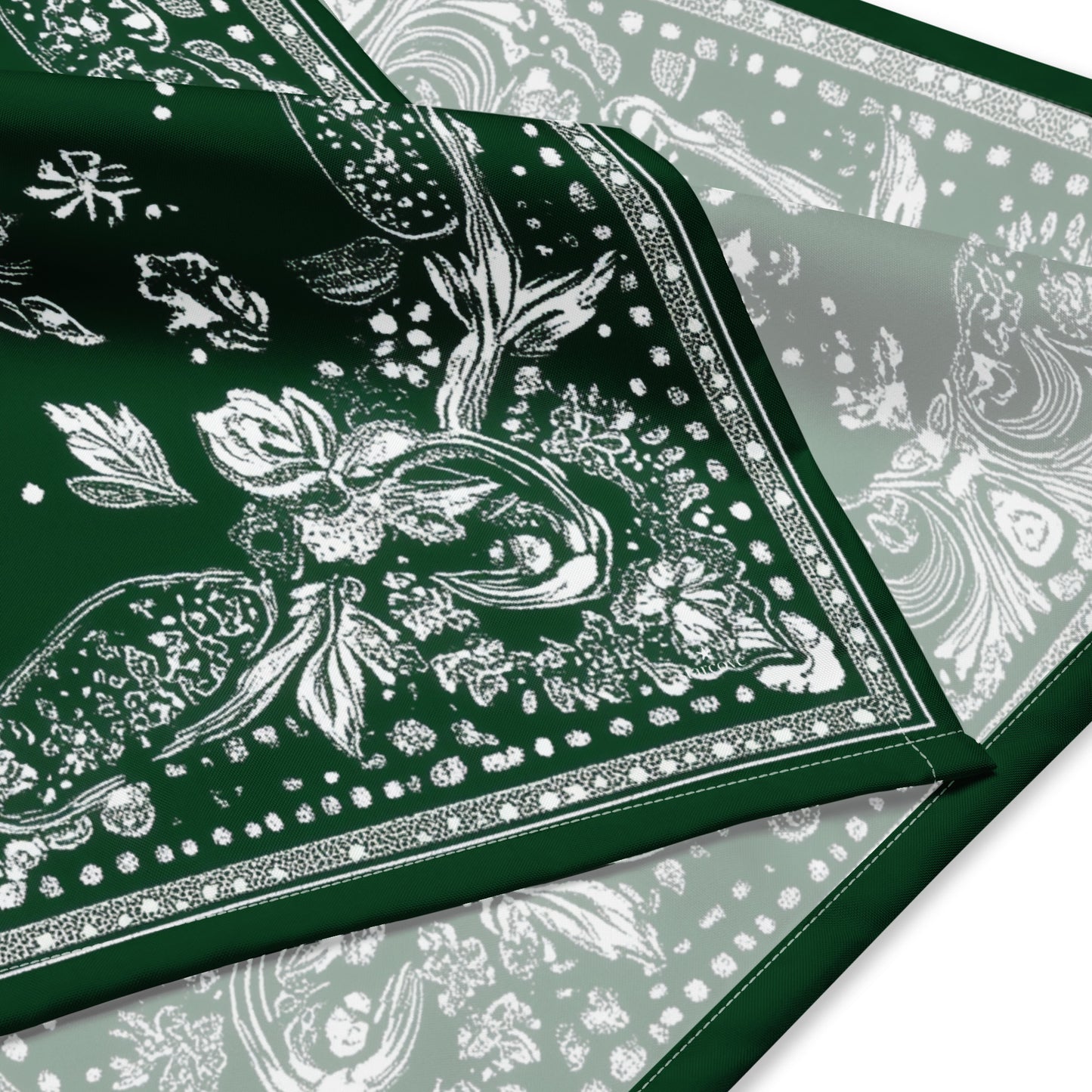 Green White Bandana Headband Scarf, Women Men Female Ladies Hair Male Dog Neck Head Kerchief Printed Designer Cooling