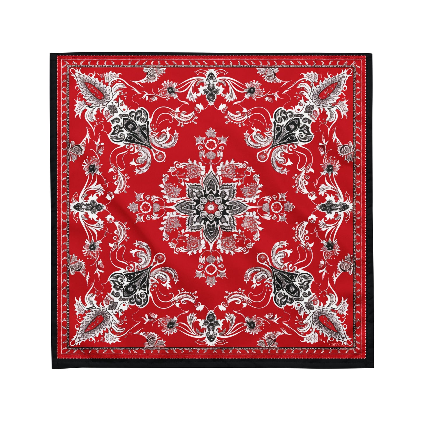 Red Black Bandana Headband Scarf, Paisley Women Men Female Ladies Hair Male Dog Neck Head Kerchief Printed Designer