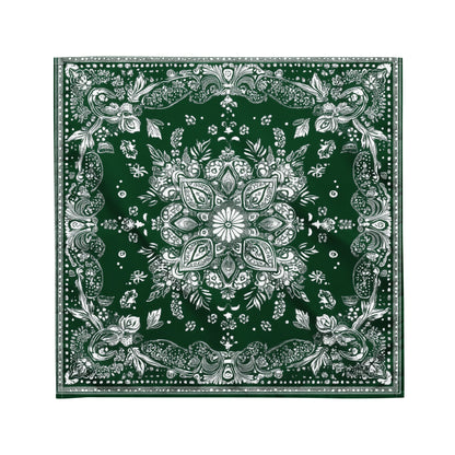 Green White Bandana Headband Scarf, Women Men Female Ladies Hair Male Dog Neck Head Kerchief Printed Designer Cooling