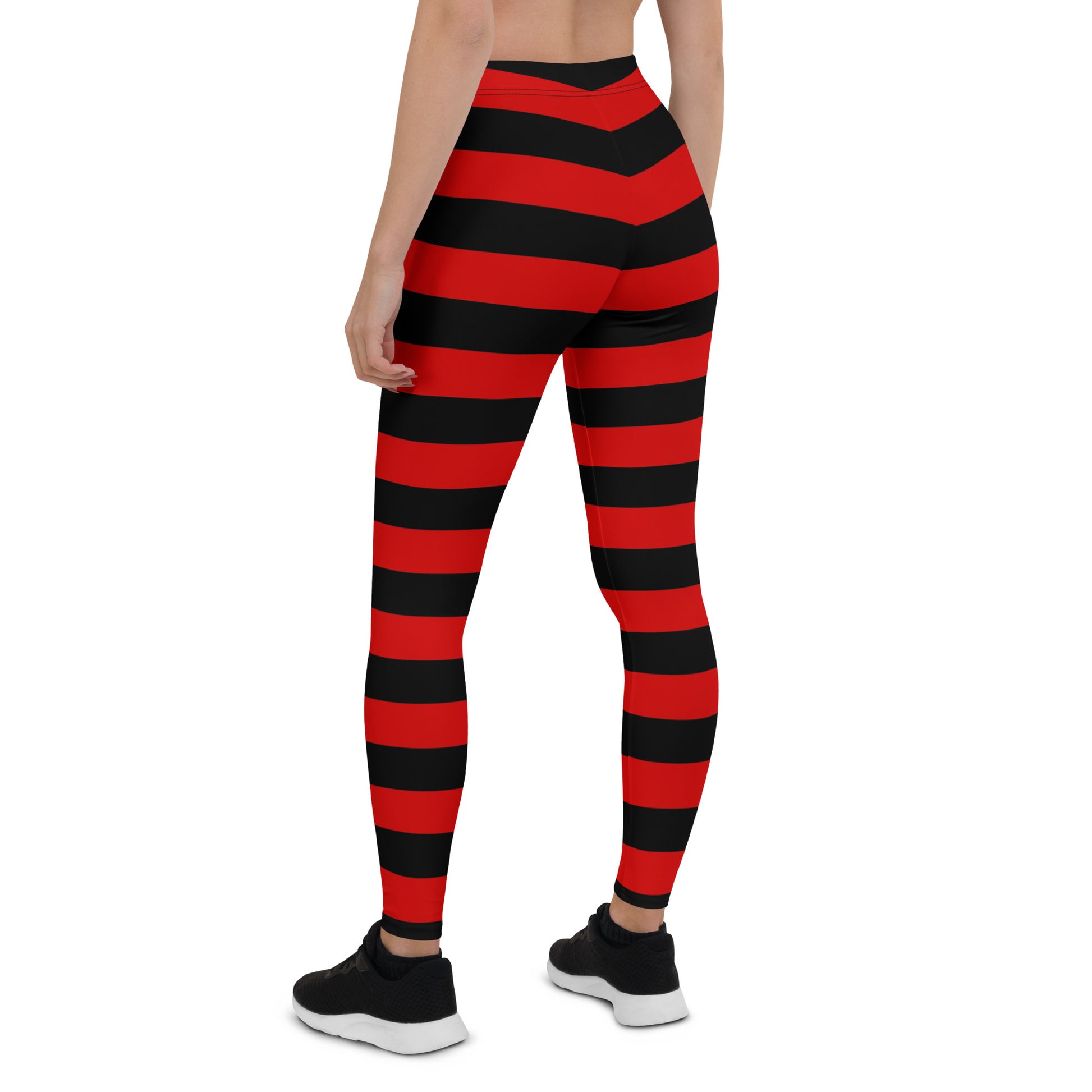 Red and Black Striped Leggings Women, Halloween Witch Goth Printed Yoga  Pants Cute Graphic Workout Designer Tights