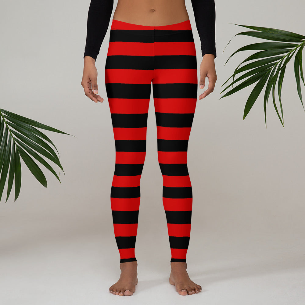 Black Orange Striped Plus Size Leggings Women, Halloween Witch Tights Goth  Pumpkin Printed Yoga Pants Cute Adult Workout Designer