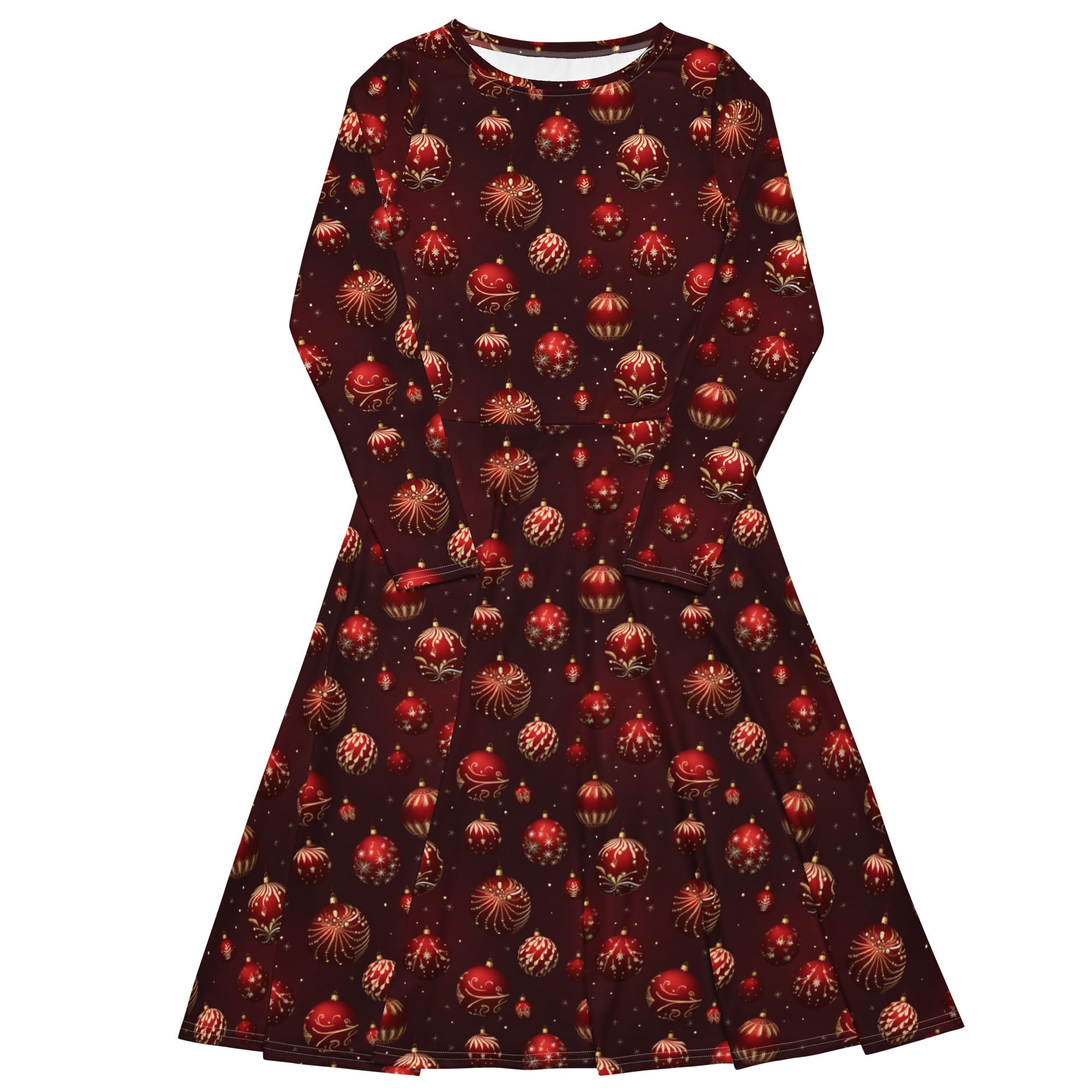 Elf Christmas outlet Dress Sizes 2XS - 6 XL - All-over print long sleeve midi dress