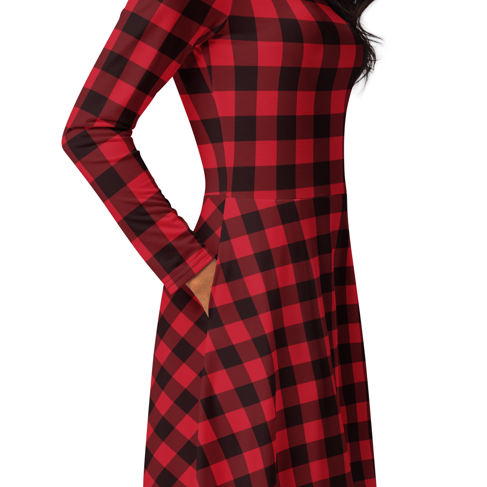 Womens black and red plaid clearance dress