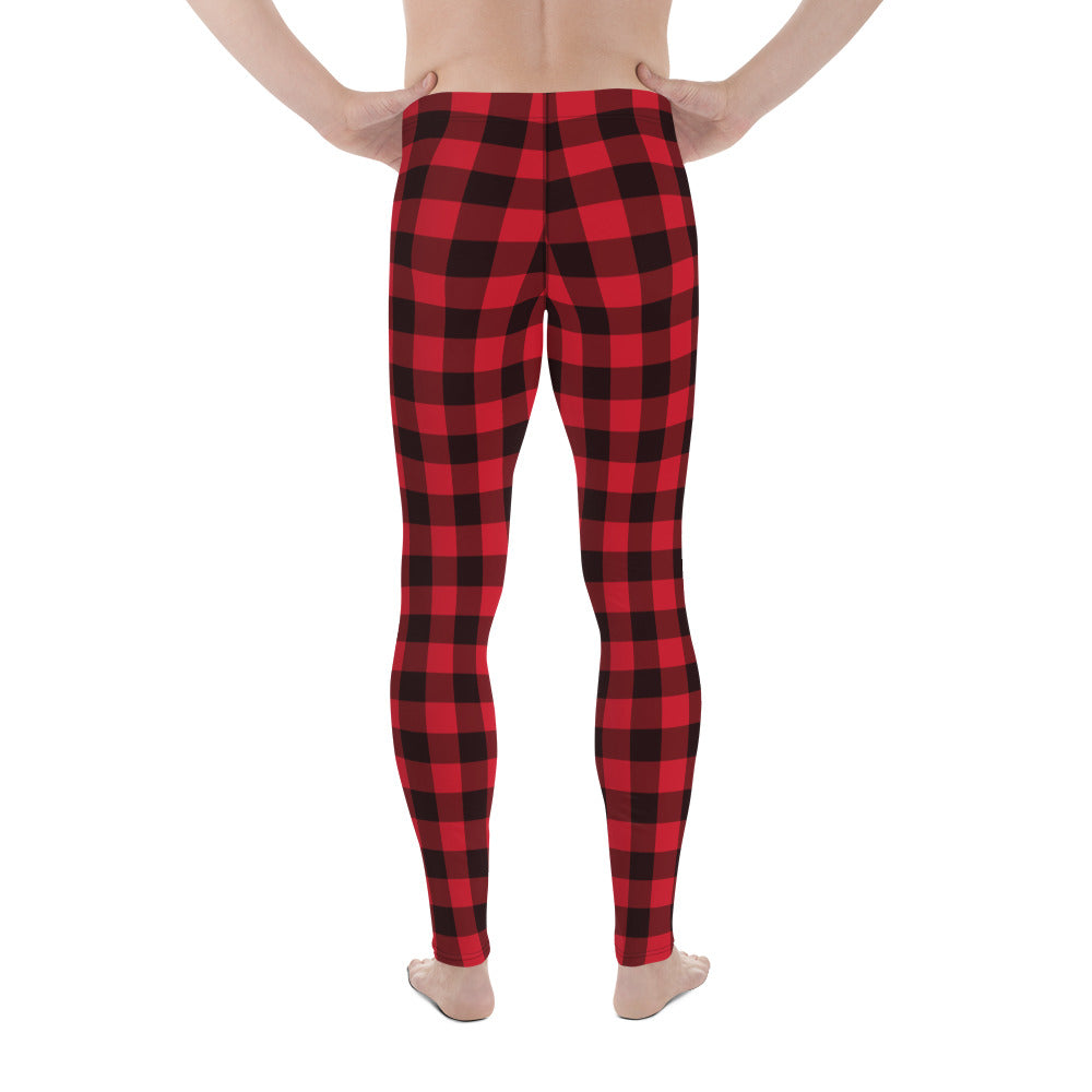 Red Black Buffalo Plaid Men s Leggings Check Lumberjack Christmas Xma Starcove Fashion