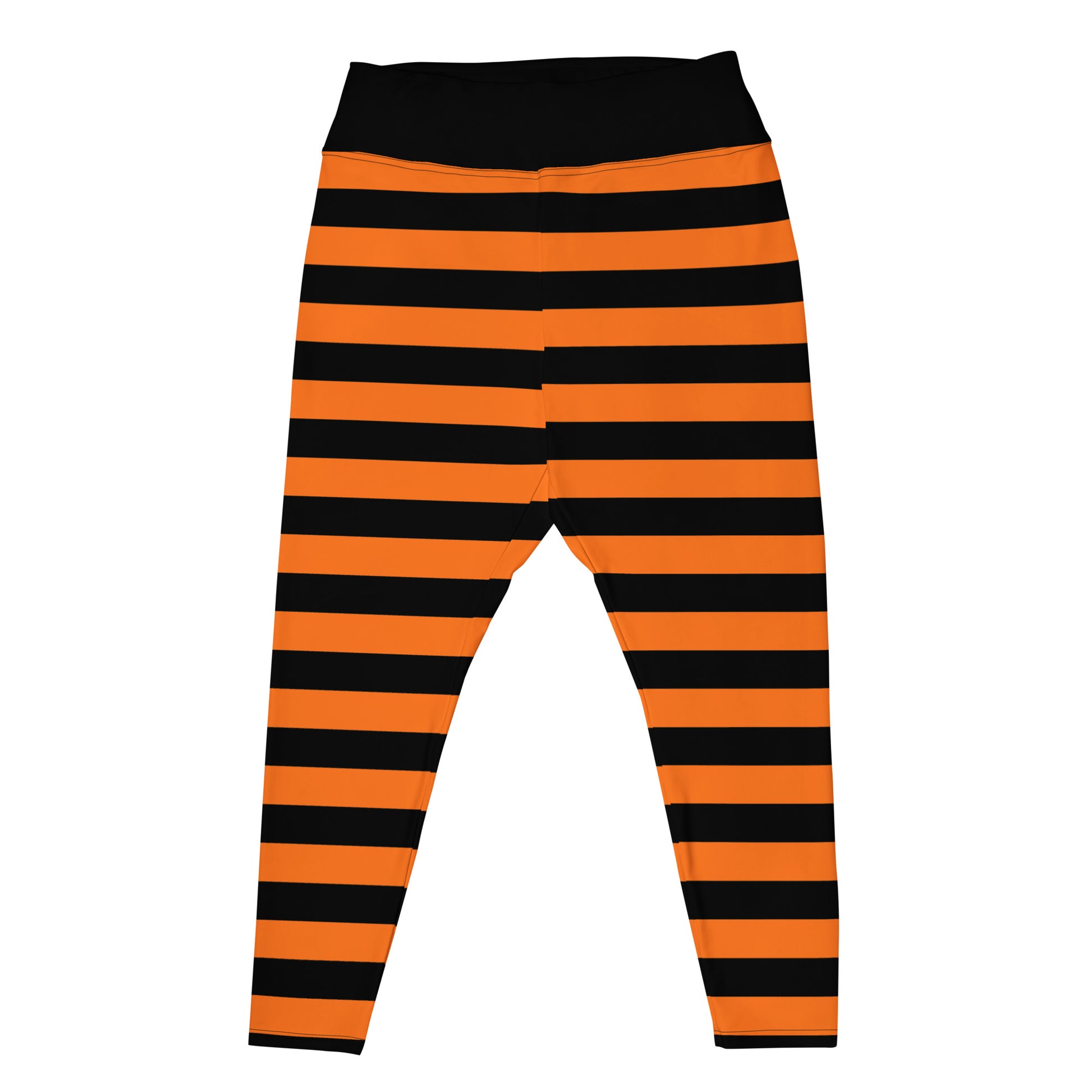 Black Orange Striped Plus Size Leggings Women, Halloween Witch Tights –  Starcove Fashion