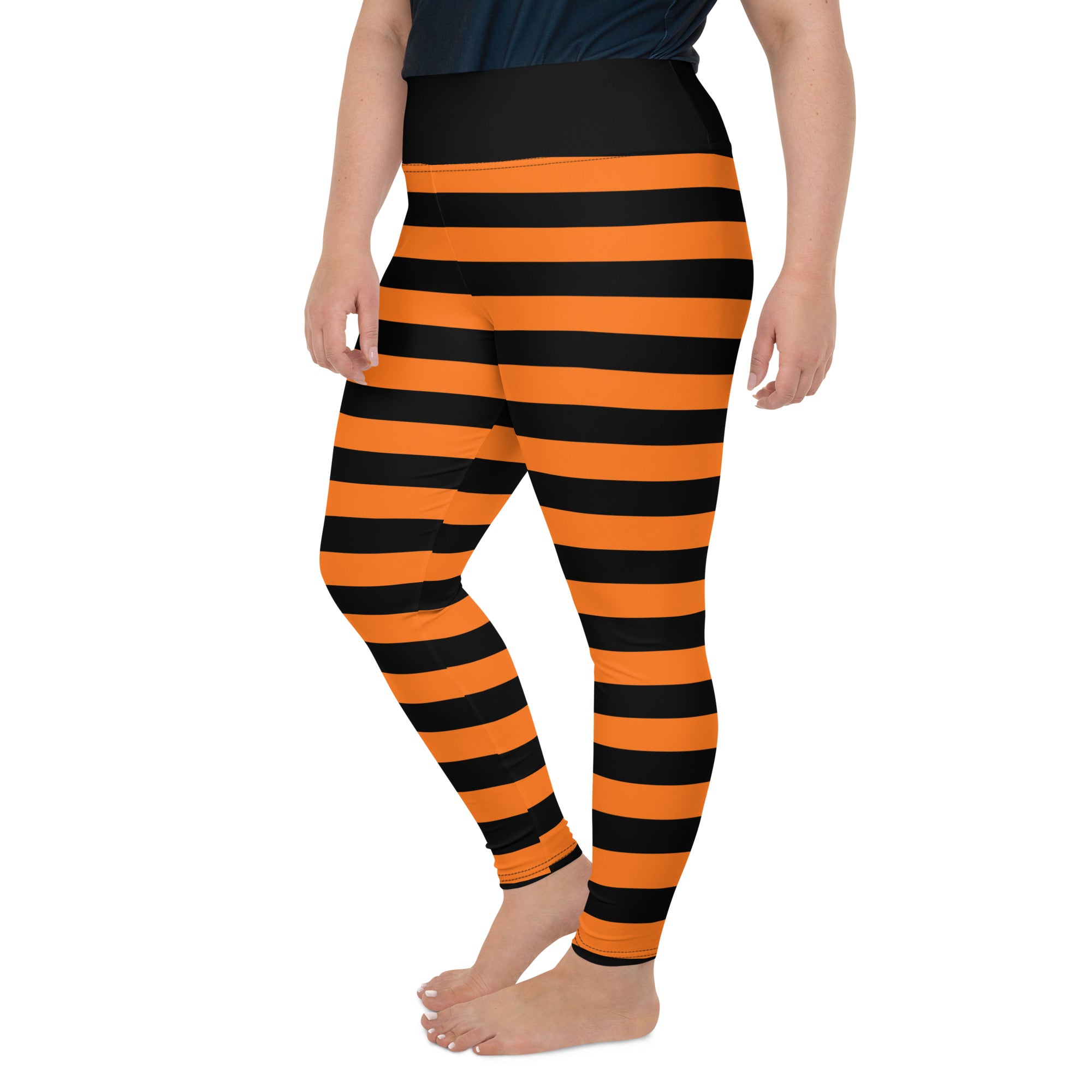 Orange and hotsell black striped leggings