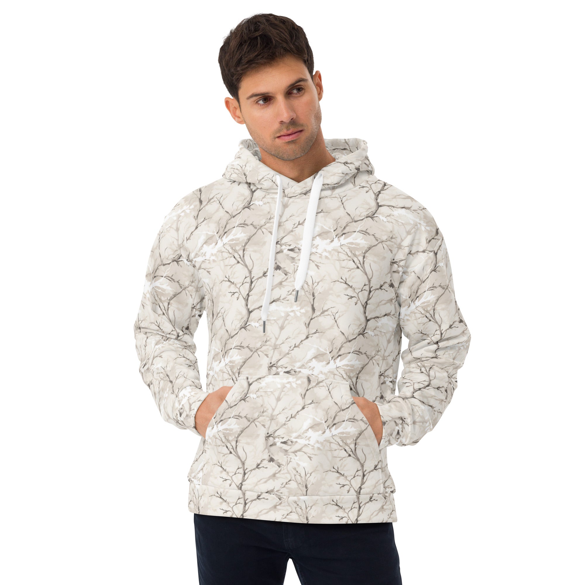 White Camo Hoodie Real Camouflage Off Cream Pullover Men Women