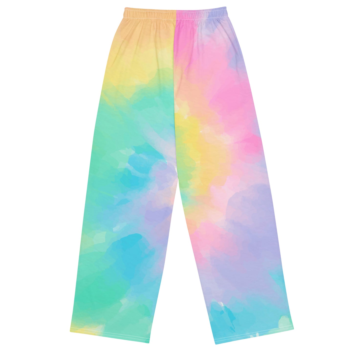 Pastel Tie Dye Wide Leg Pants Pockets, Hippie Women Men Yoga Trousers Ladies Boho Comfy Drawstring Lounge Flowy Festival Work Plus Size