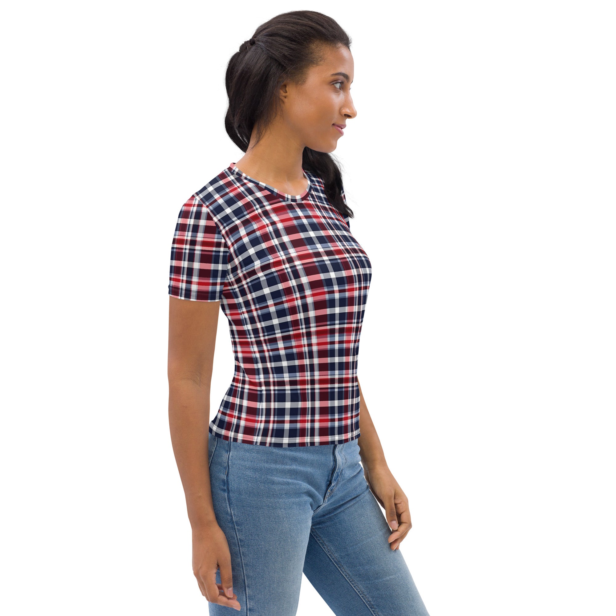 Womens fitted check shirt sale