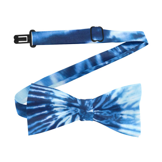 Tie Dye Bow Tie, Blue Classic Chic Adjustable Pre Tied Bowtie Gift Him Men Tuxedo Groomsmen Necktie Wedding Suit Dress