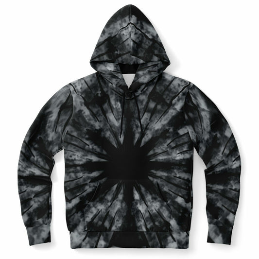 Black Grey Tie Dye Hoodie, Pullover Men Women Adult Aesthetic Graphic Cotton Hooded Sweatshirt with Pockets Designer Plus Size