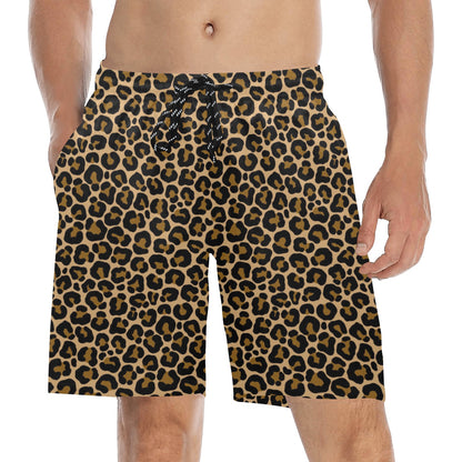 Leopard Matching Swimsuits for Couples, Animal Print Cheetah His and Hers Swimwear Swim Trunks Shorts One Piece Low Back Bathing Suit