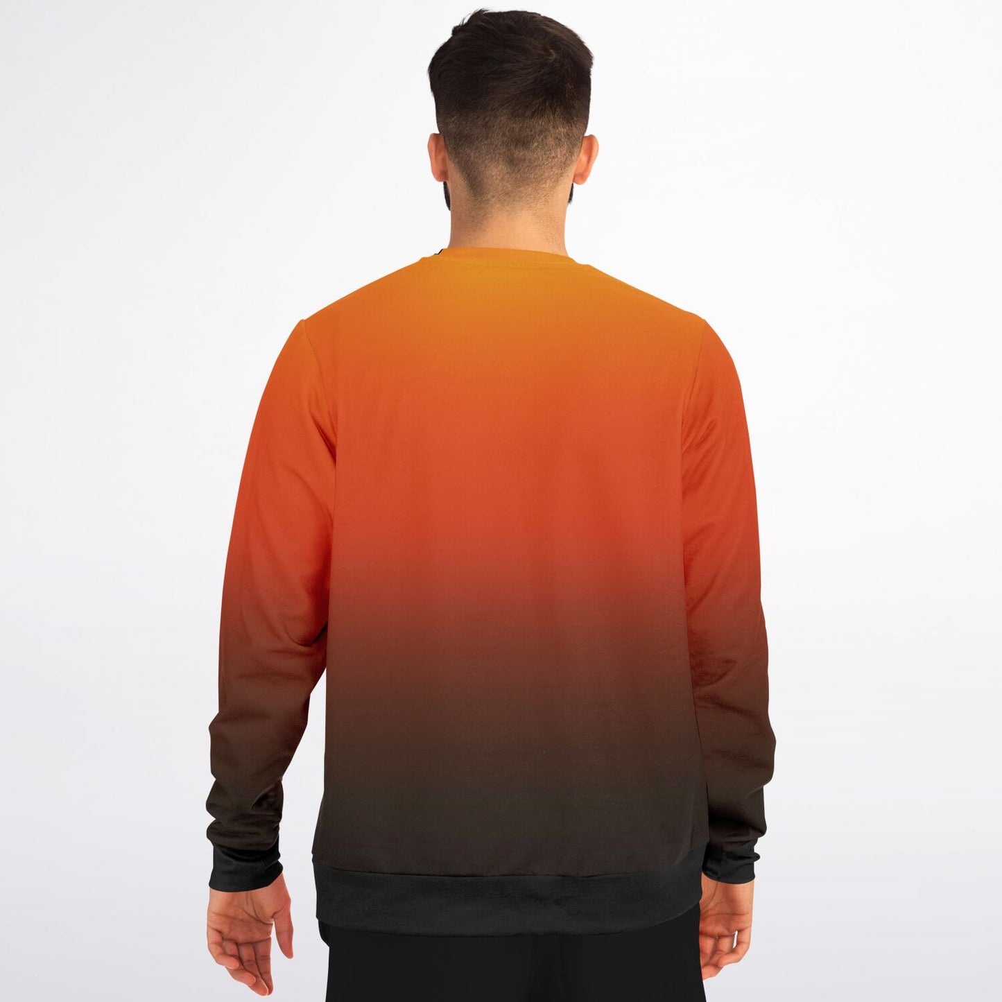 Black Orange Ombre Sweatshirt, Gradient Tie Dye Crewneck Fleece Cotton Sweater Jumper Pullover Men Women Adult Aesthetic Designer Top