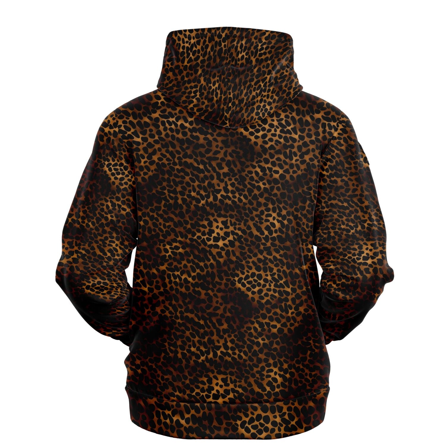 Leopard Print Hoodie, Animal Cheetah Dark Brown Black Pullover Men Women Adult Aesthetic Graphic Cotton Hooded Sweatshirt with Pockets Starcove Fashion