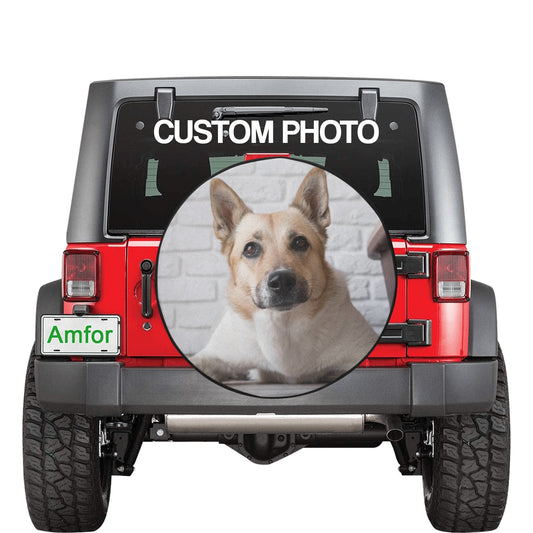 Custom Spare Tire Cover, Personalized Photo Back Wheel Backup Camera Hole Unique Camping Custom Design RV Back Men Women Gift