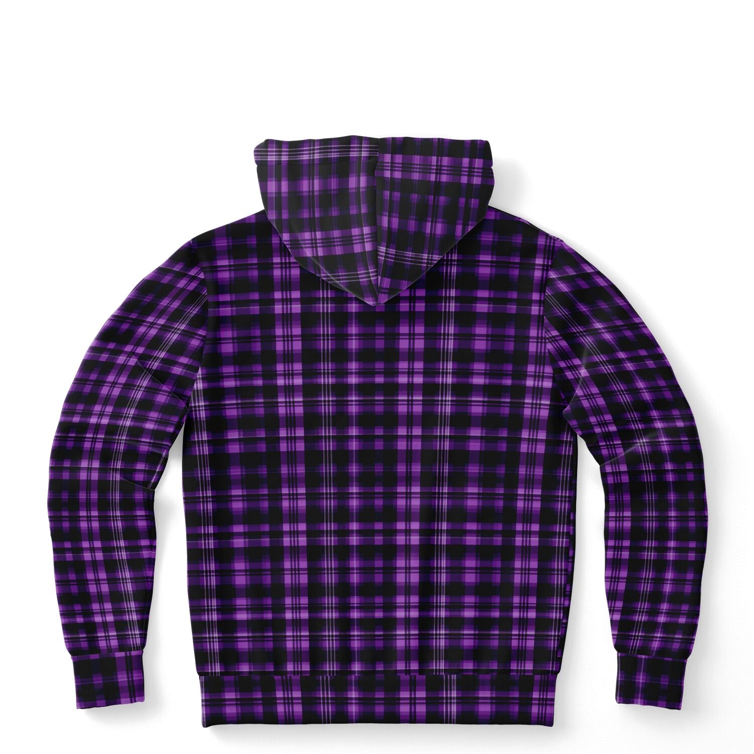 Black and Purple Plaid Hoodie Tartan Check Pullover Men Women