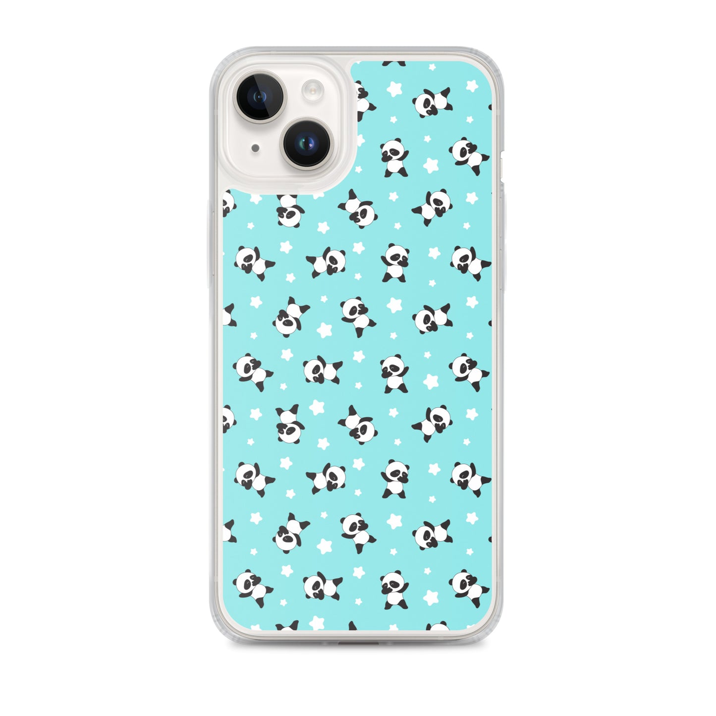 Panda iPhone 14 13 12 Pro Max Case, Cute Aqua Blue Pattern Gifts Lovers Aesthetic iphone 11 Mini SE 2020 XS Max XR X 7 8 Cell Phone Starcove Fashion