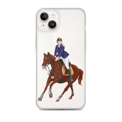 Horse Rider iPhone 15 14 13 12 Pro Max Case, Clear Girl Riding Equestrian Aesthetic Print Cute iPhone 11 Mini SE 2020 XS XR X 7 Plus 8