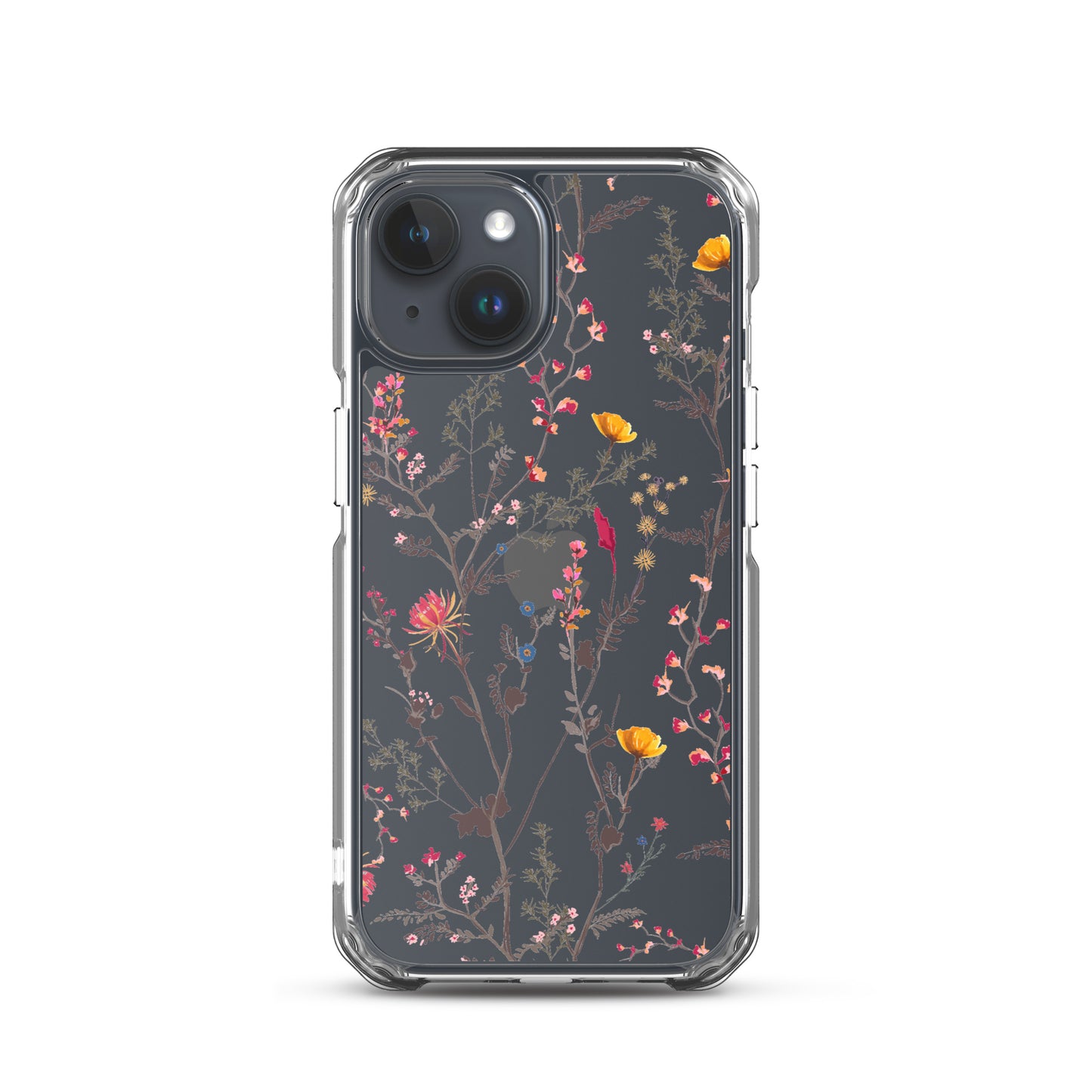 Botanical Wild Flowers Clear iPhone 15 14 13 12 Pro Max Case, Print Cute Aesthetic iPhone 11 Mini SE XS XR X 8 7 Cell Phone Transparent