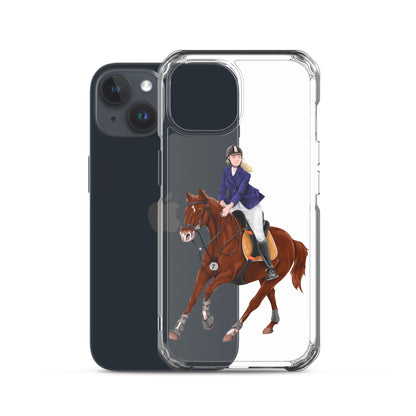 Horse Rider iPhone 15 14 13 12 Pro Max Case, Clear Girl Riding Equestrian Aesthetic Print Cute iPhone 11 Mini SE 2020 XS XR X 7 Plus 8