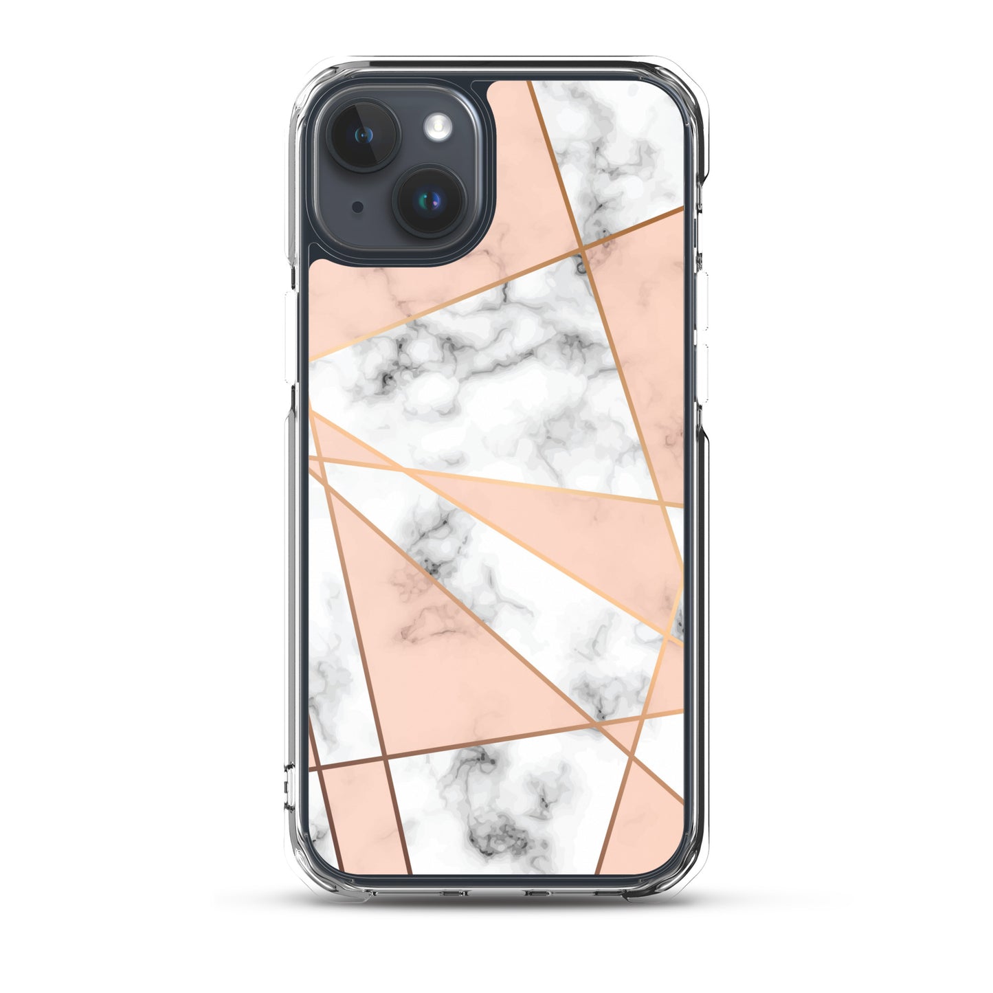 Rose Gold Marble iPhone 15 14 13 12 Pro Max Case, White Pink Aesthetic Geometric Cute Case Gift iPhone 11 Mini SE XS Max XR X 8 7 - Starcove Fashion