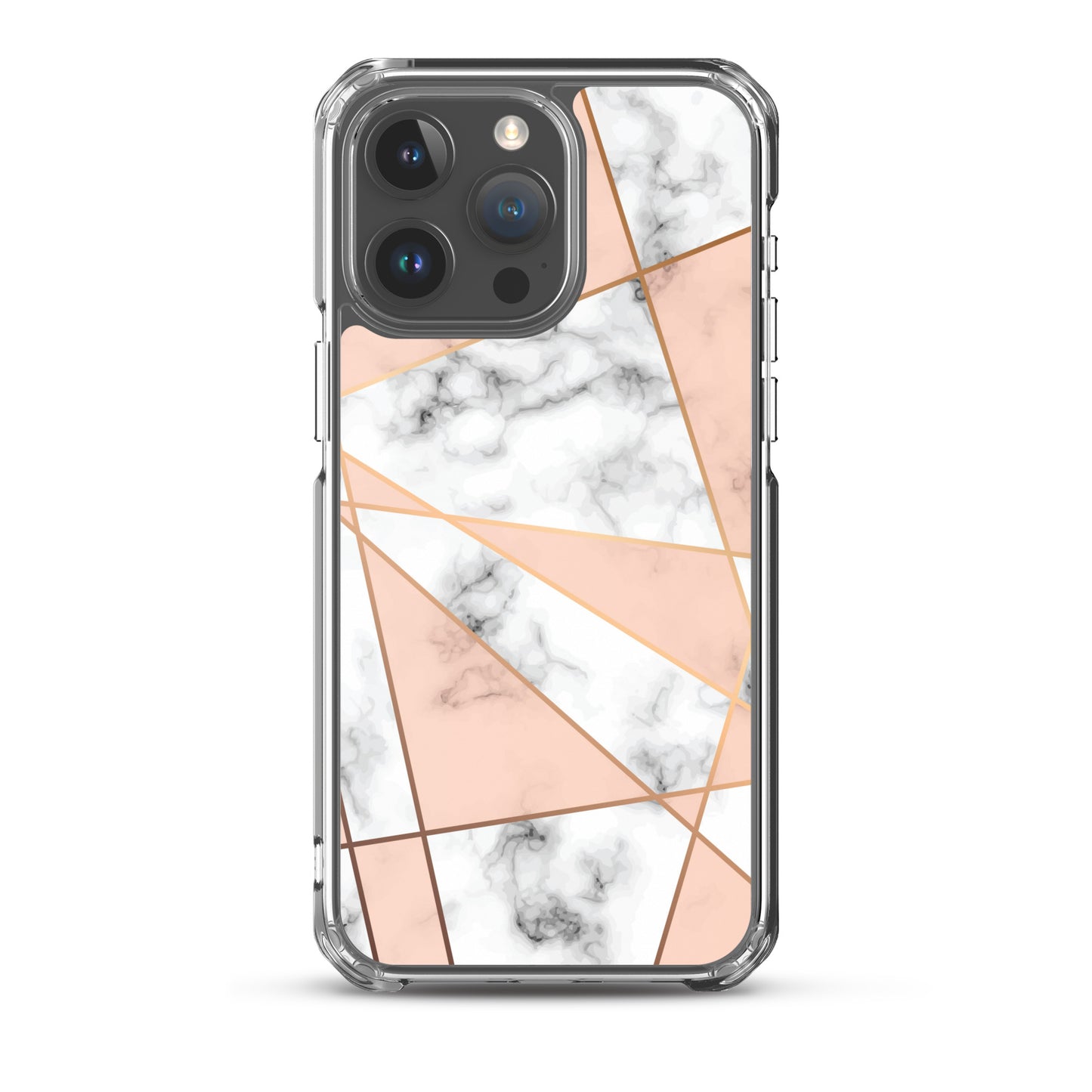 Rose Gold Marble iPhone 15 14 13 12 Pro Max Case, White Pink Aesthetic Geometric Cute Case Gift iPhone 11 Mini SE XS Max XR X 8 7 - Starcove Fashion