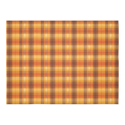 Fall Plaid Tablecloth Cover, Autumn Orange Brown Checkered Thanksgiving Linen Rectangle Home Decor Decoration Cloth Table Dining Room Party