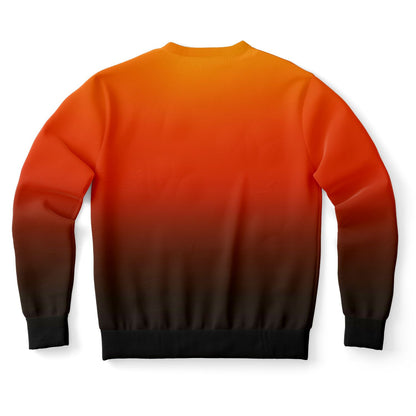 Black Orange Ombre Sweatshirt, Gradient Tie Dye Crewneck Fleece Cotton Sweater Jumper Pullover Men Women Adult Aesthetic Designer Top