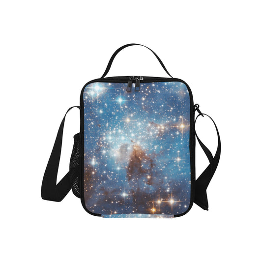 Galaxy Insulated Kids Lunch Tote Box Bag, Space Universe Cute Food Container Children Teens Men Black School Work Handbag Boys Girls