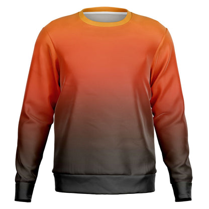 Black Orange Ombre Sweatshirt, Gradient Tie Dye Crewneck Fleece Cotton Sweater Jumper Pullover Men Women Adult Aesthetic Designer Top