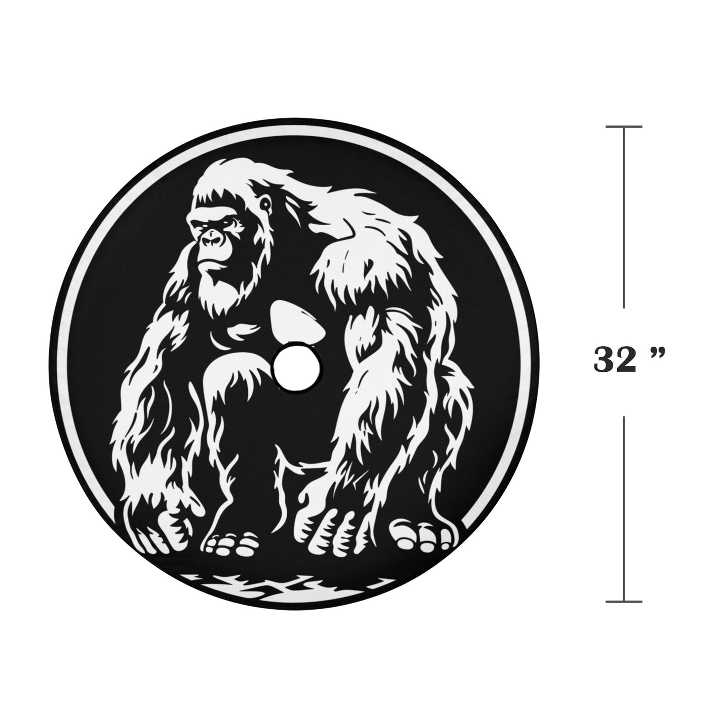 Bigfoot Spare Tire Cover, Sasquatch Funny Rear Extra Spare Backup Camera Hole Wheel Unique RV Back Cars RV Men Women Trailer Campers