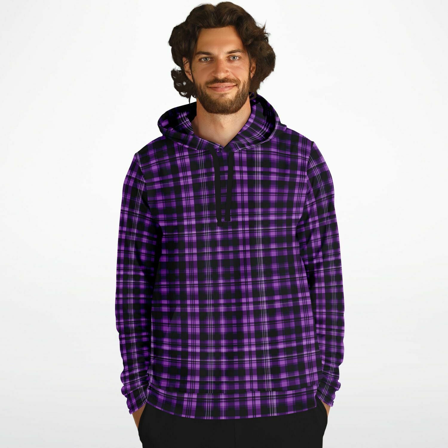 Purple flannel hot sale hoodie