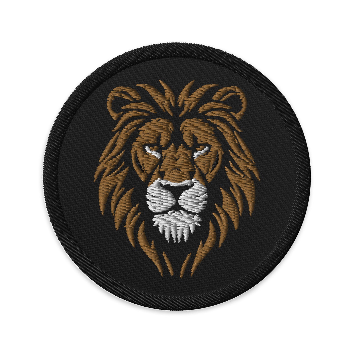 Lion Head Embroidered Badge Patches, 3" Round Sew Iron On Back Backpack Jeans Biker Vest Jacket Embroidery Clothes Gift