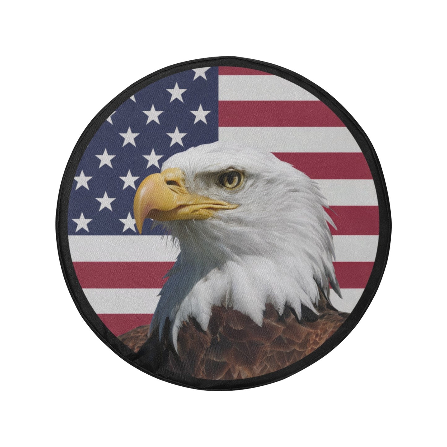 American Bald Eagle Head Spare Tire Cover, Flag USA Patriotic Backup Camera Hole Wheel Unique RV Back Cars RV Men Women Trailer Campers