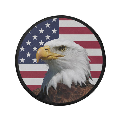 American Bald Eagle Head Spare Tire Cover, Flag USA Patriotic Backup Camera Hole Wheel Unique RV Back Cars RV Men Women Trailer Campers