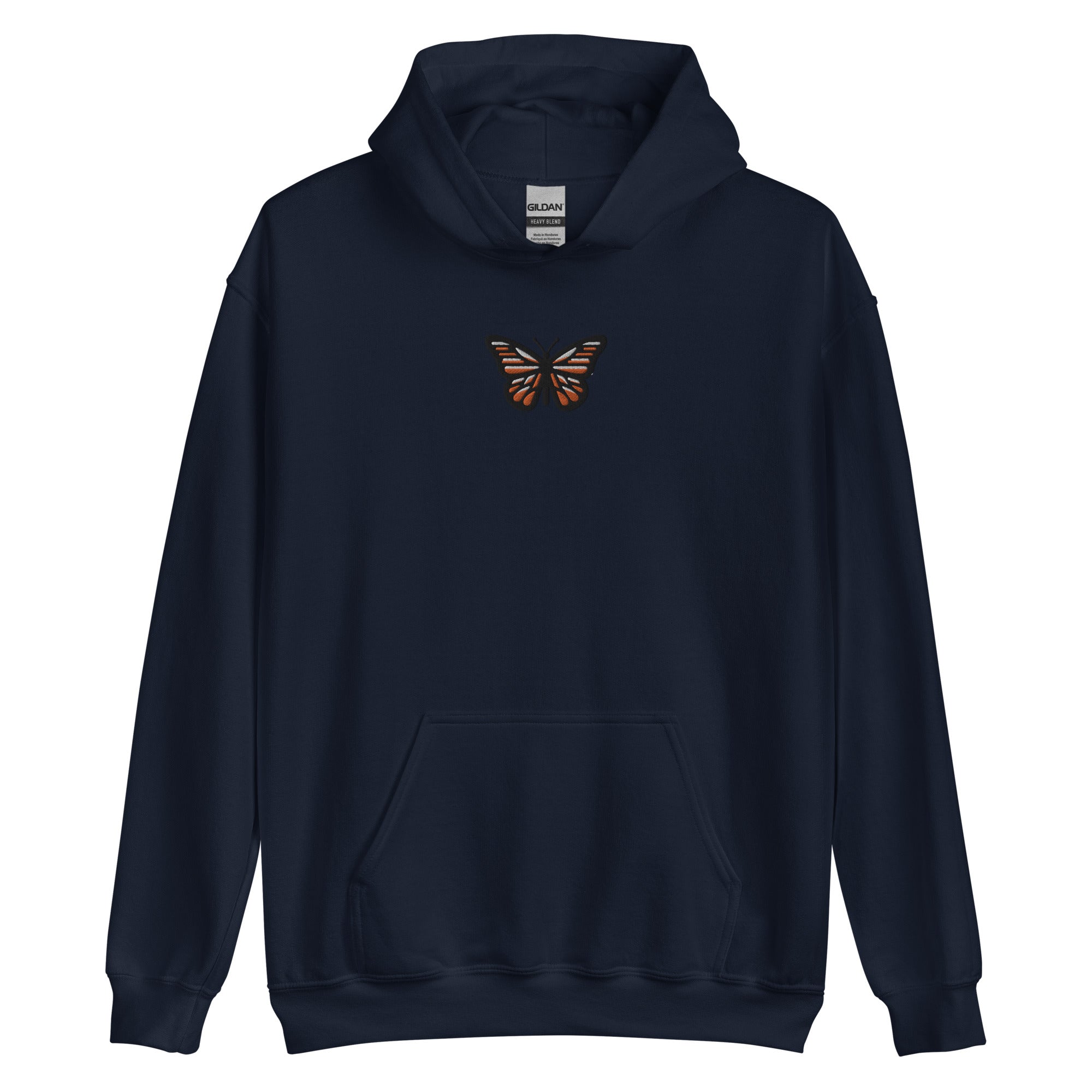 Monarch Butterfly Embroidered Hoodie Orange Graphic Sweatshirt Fleece Starcove Fashion