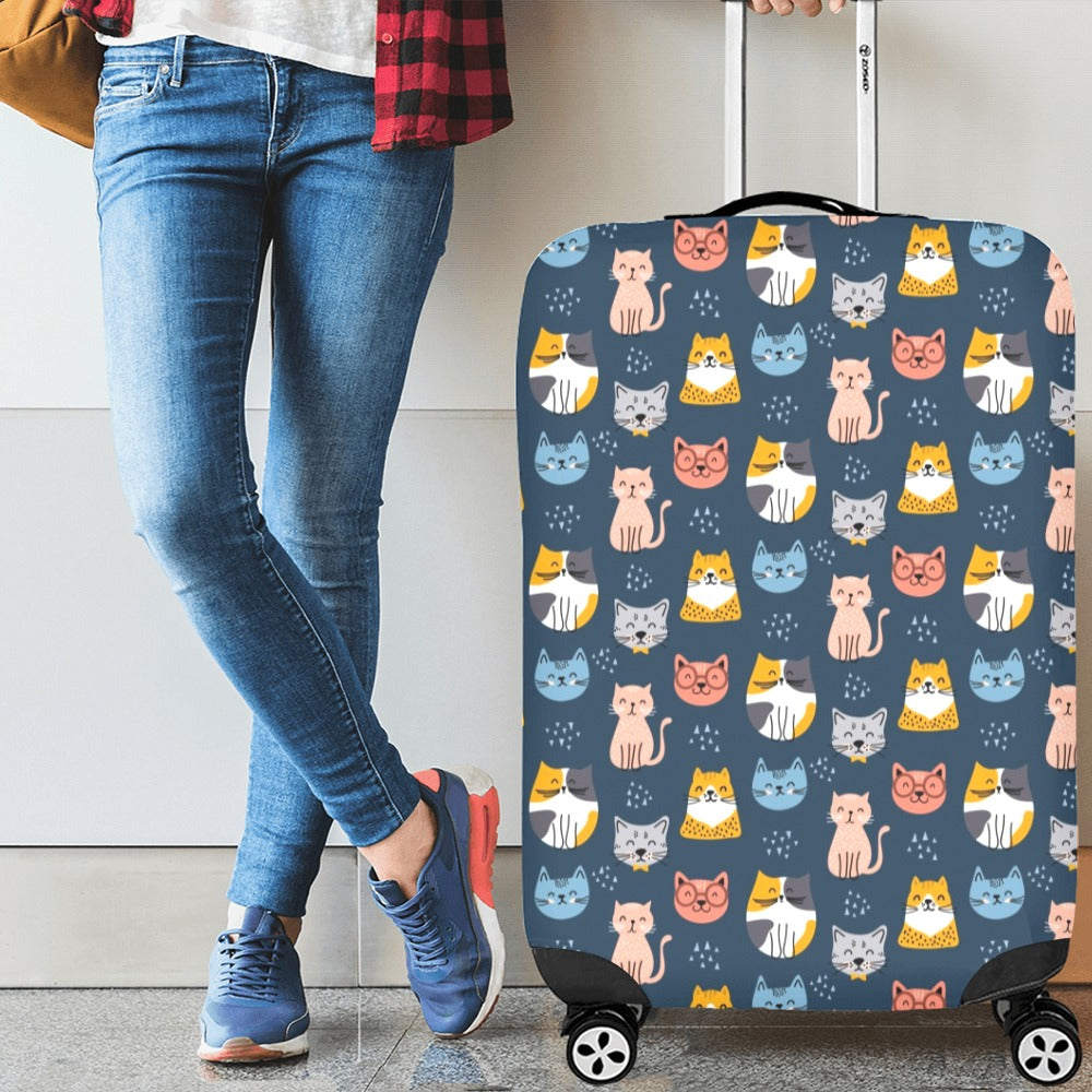 Cute Cats Luggage Cover, Kitten Aesthetic Print Suitcase Hard Bag Washable Protector Travel Small Large Designer Gift Starcove Fashion