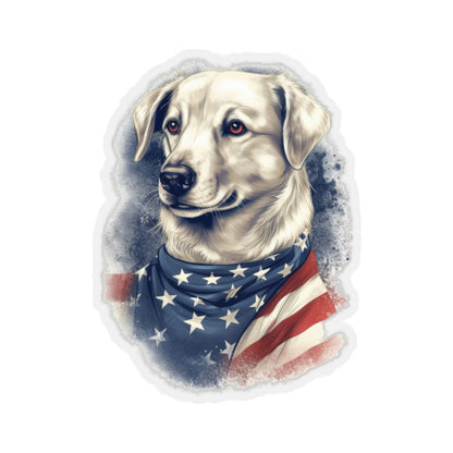 Dog American Flag Sticker, Labrador Retriever USA Patriotic Laptop Decal Vinyl Cute Waterbottle Tumbler Car Waterproof Bumper Aesthetic Wall Starcove Fashion