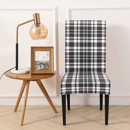 Buffalo Check Dining Chair Seat Covers, Black White Check Plaid Stretch Slipcover Furniture Dining Room Home Decor Starcove Fashion