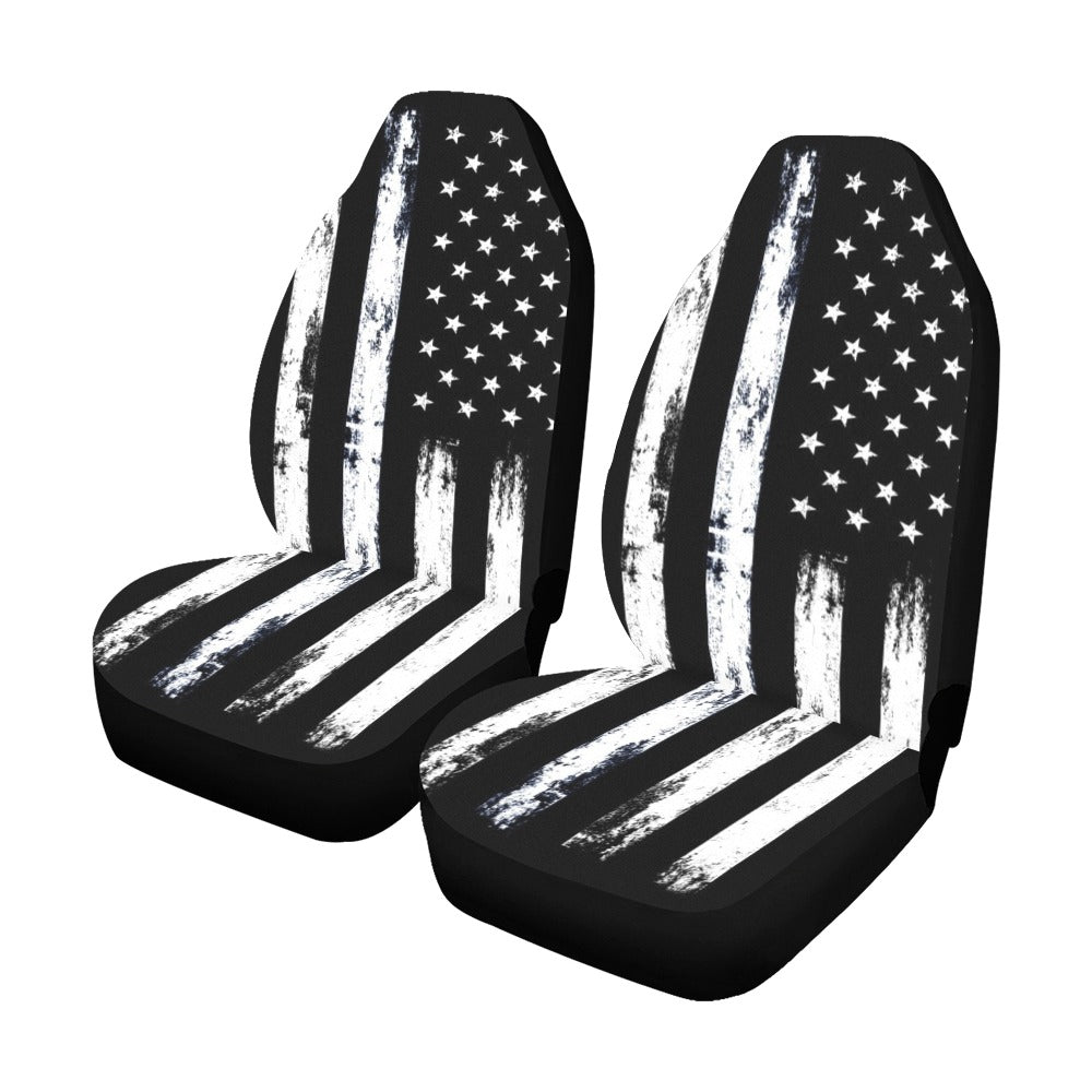 Distressed Black and White US Flag Car Seat Covers offers