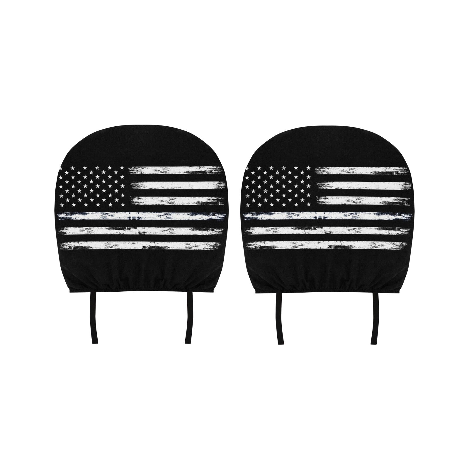 American Flag Car Seat Headrest Cover (2pcs), Black White USA Patriotic Print Truck Suv Van Vehicle Auto Decoration Protector New Car Gift Starcove Fashion