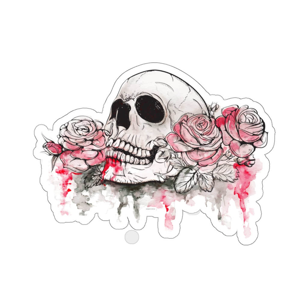 Sticker tattoo style spooky skull and candle Vector Image