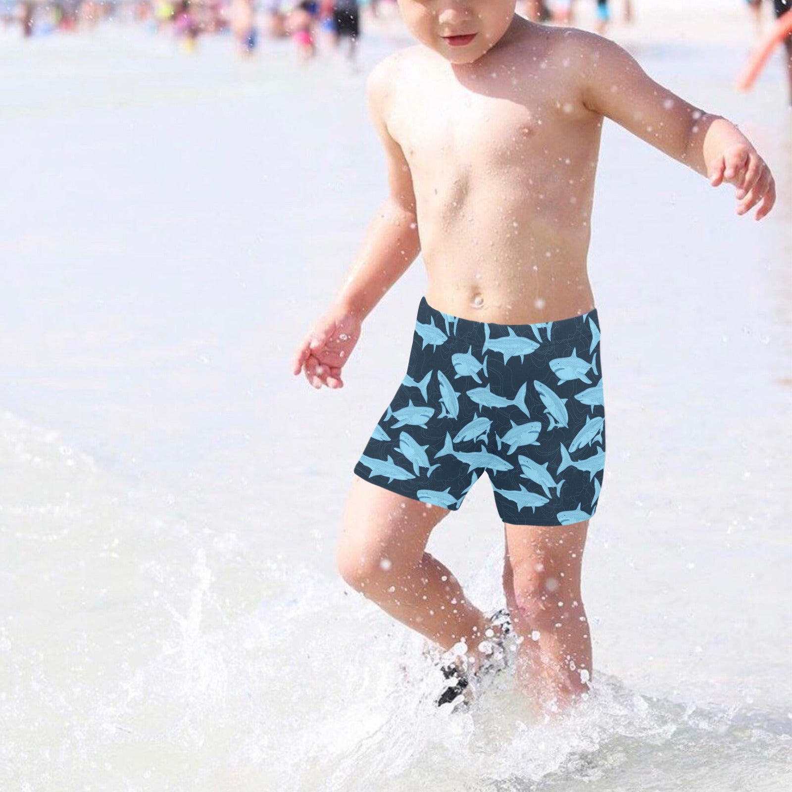 Boys navy clearance swim trunks